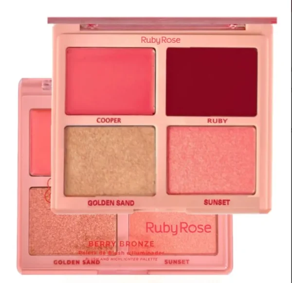 Paleta Ruby Rose Blush Shine HB M1001-2