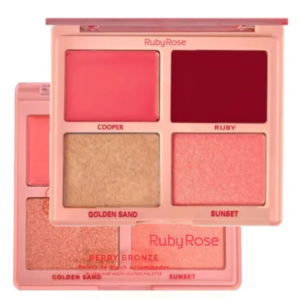 Paleta Ruby Rose Blush Shine HB M1001-2